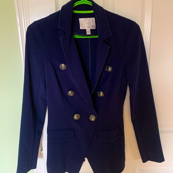 Form fitted navy blue blazer - Picture 1 of 2